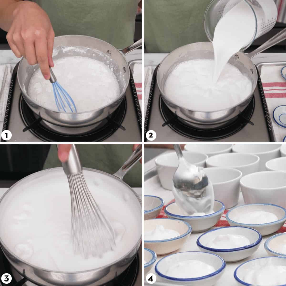 Process shots for making tako steps 1-4