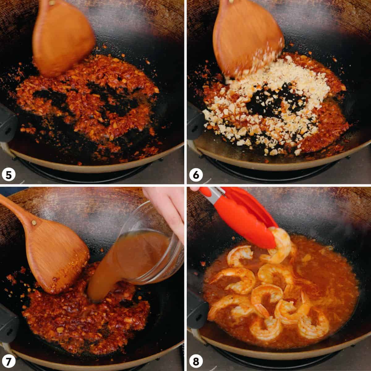 Process shots for making sen chan pad pu steps 5-8