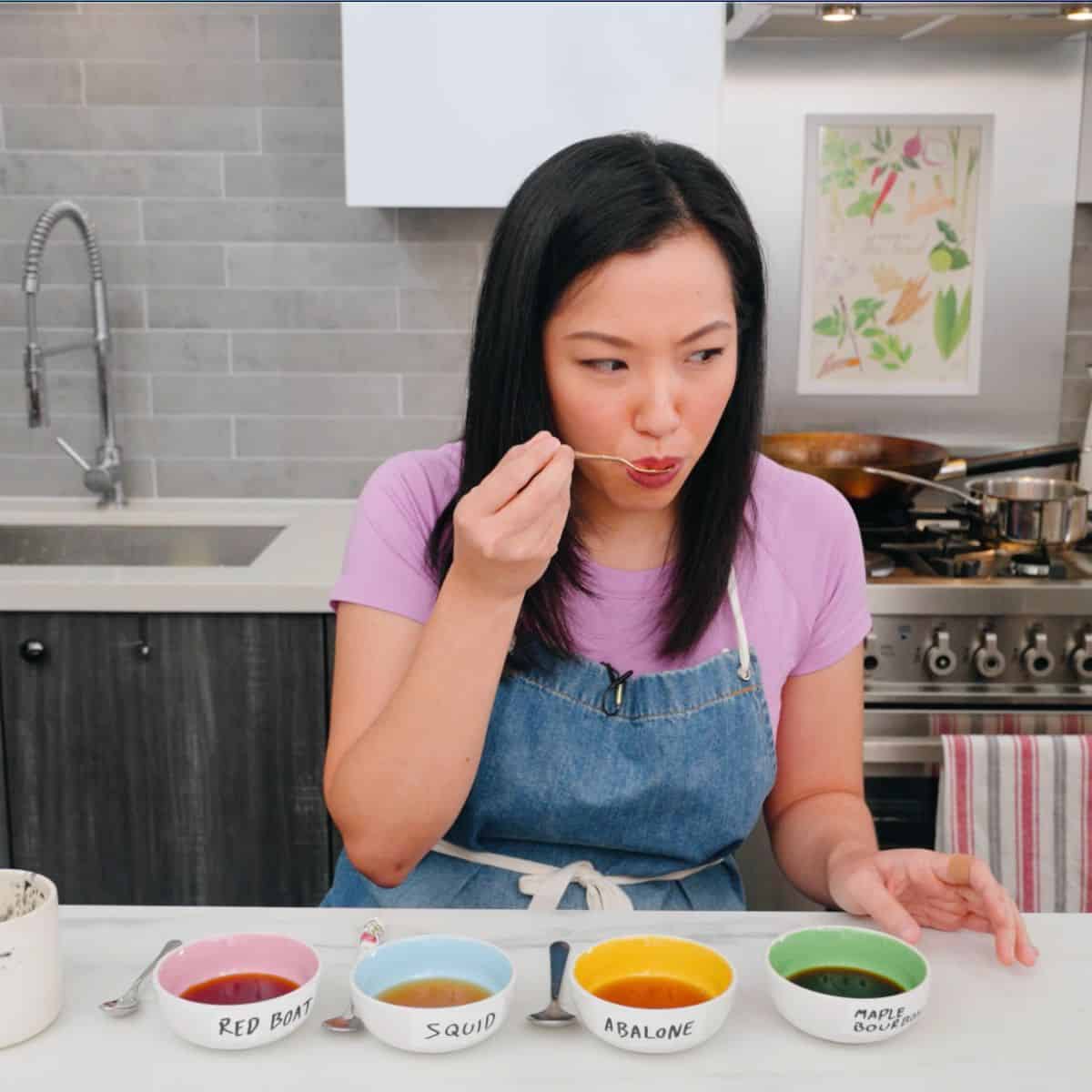 Pailin tastes fish sauce straight up