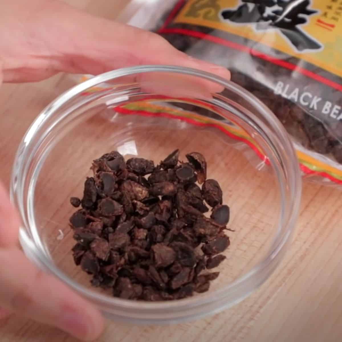 a bowl of chinese black beans