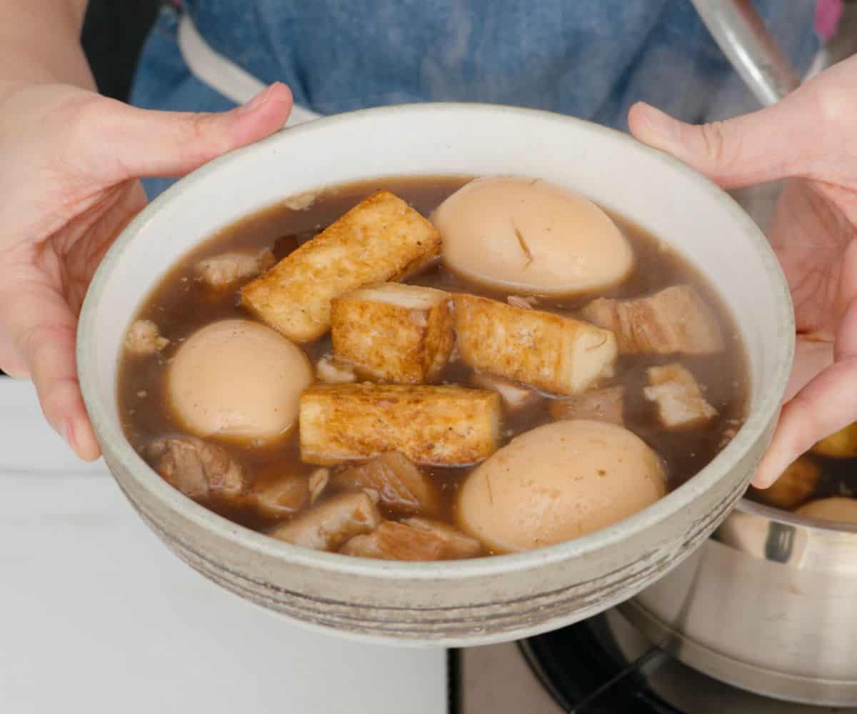 frozen firm tofu in kao palo stew