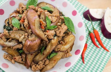 Thai eggplant basil stir-fry