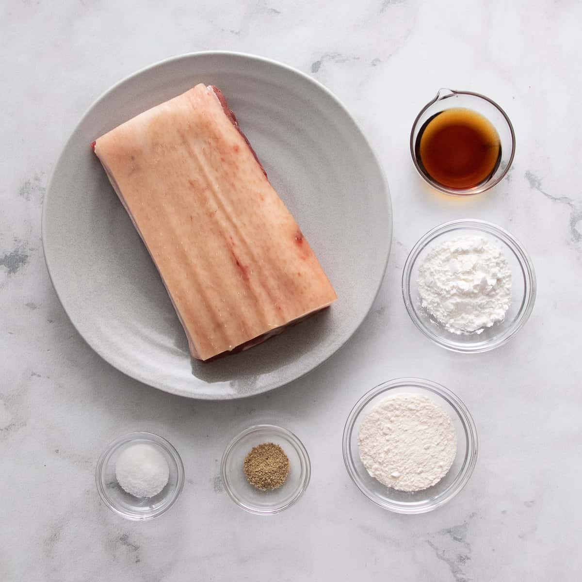ingredients for Thai crispy pork belly