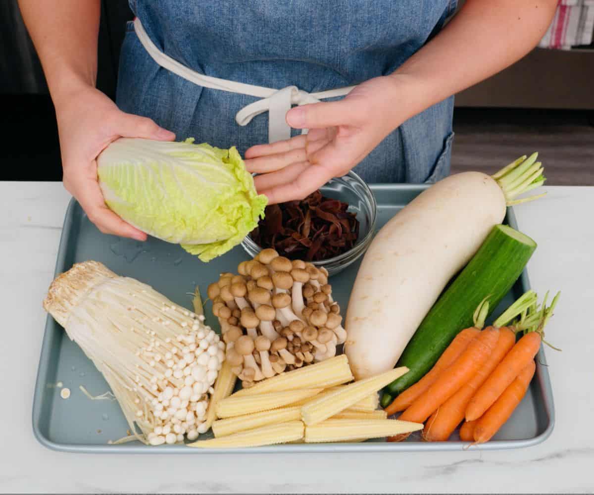 vegetable options for thai glass noodle soup