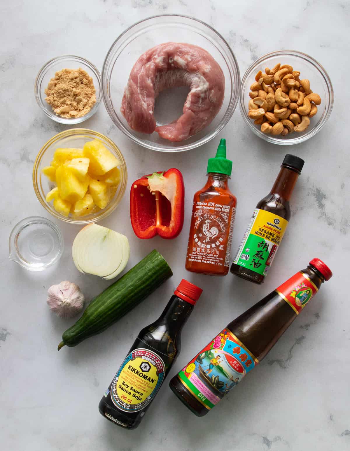 Ingredients for sweet and sour pork