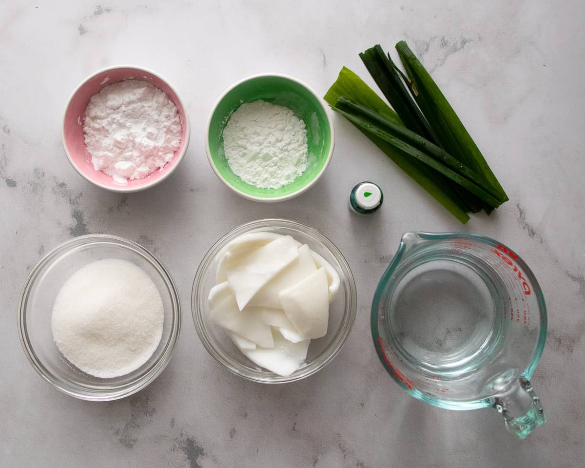 ingredients for tako - green top
