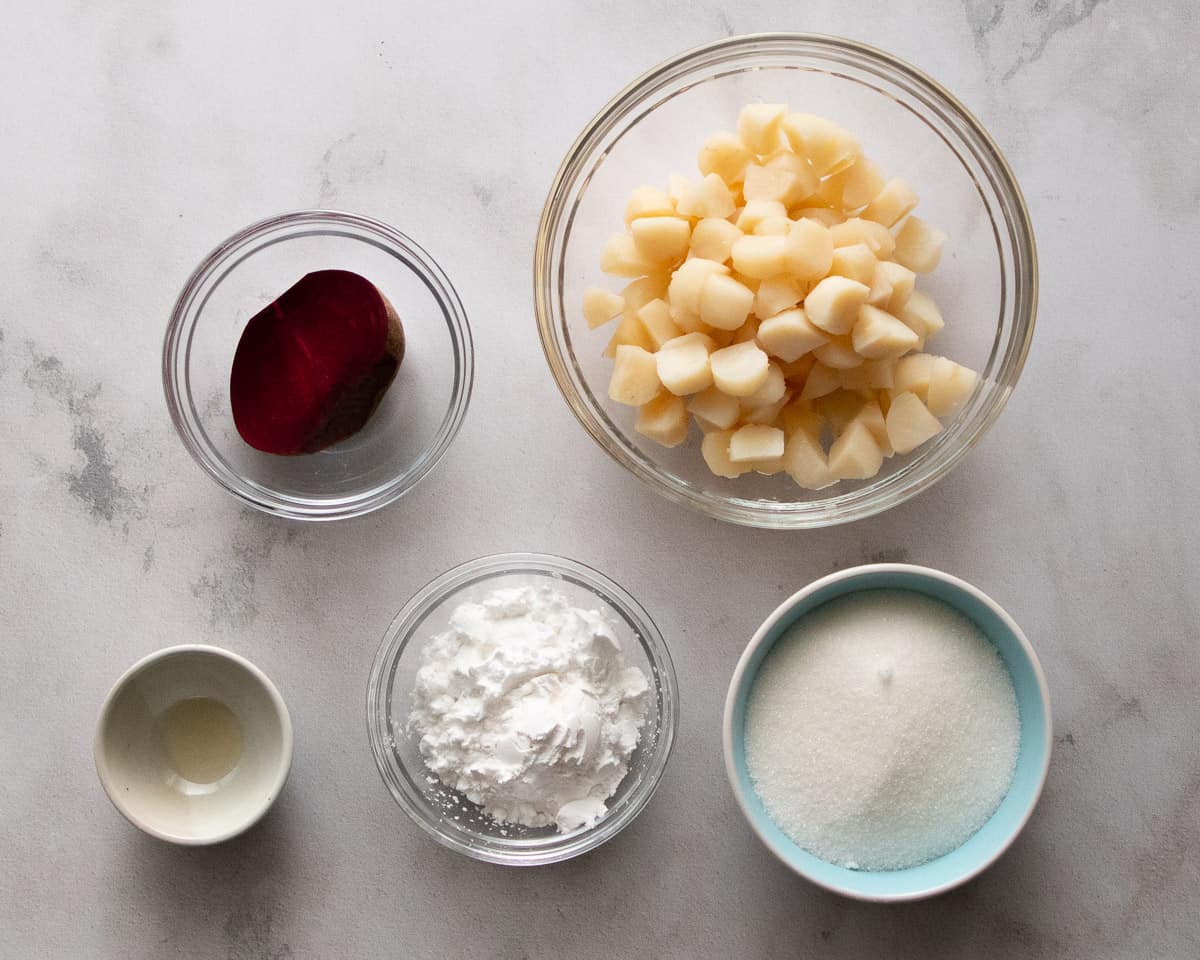 ingredients for tako - red top