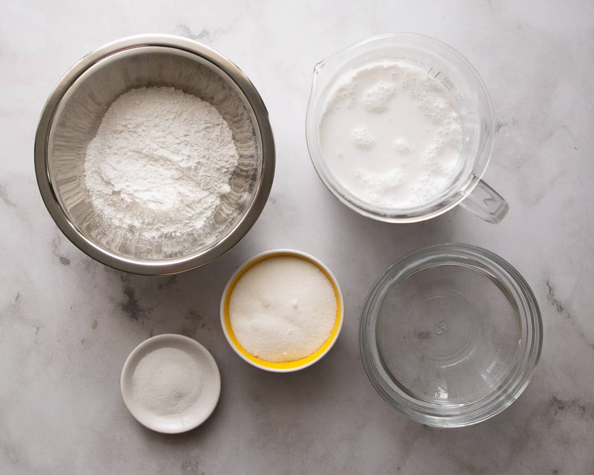 ingredients for tako - base coconut pudding