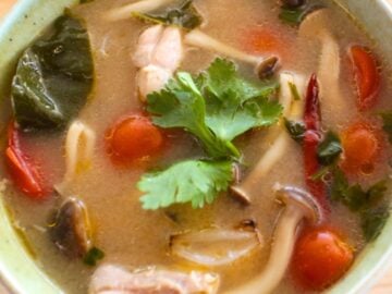 a bowl of tom yum chicken