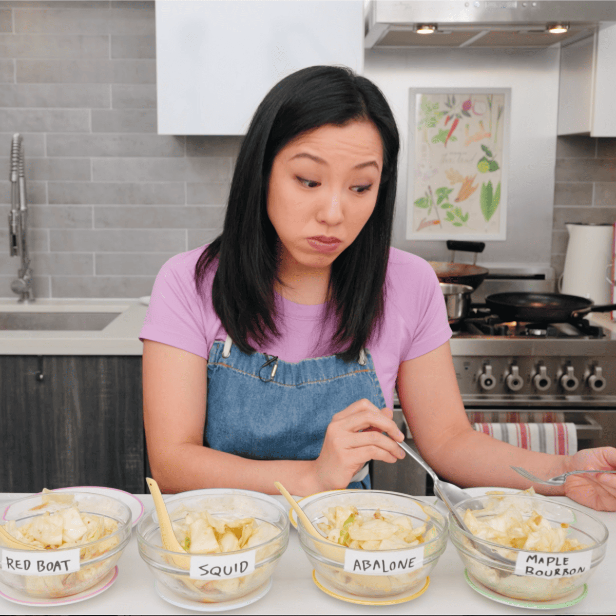 pailin tastes cabbage fish sauce stir fry
